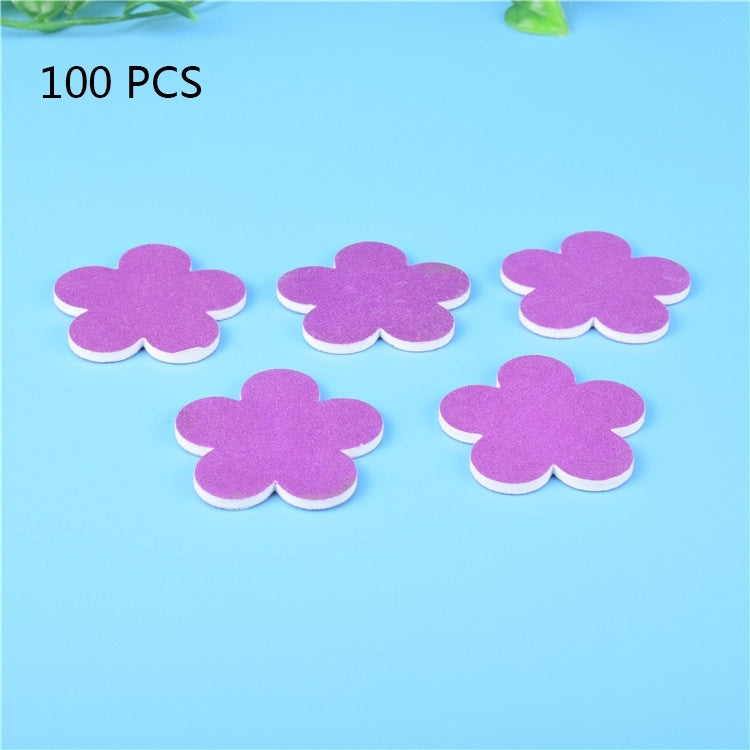 100 PCS Flower Shape Two-Sided Nail File Buffers Polisher, Manicure Tool for Fingernails and Toenails