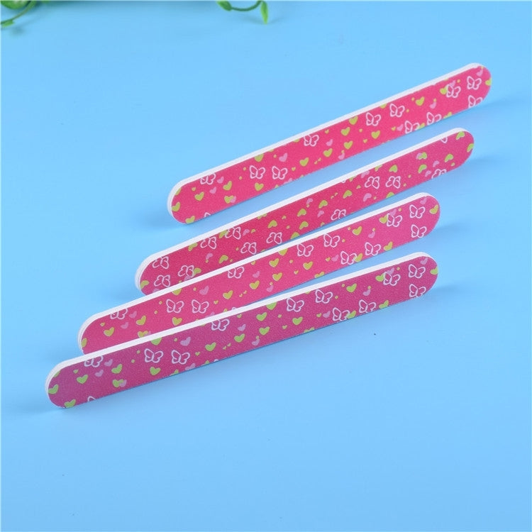 100 PCS Two-Sided Printed Sandpaper Nail File Buffers Polisher for Fingernails and Toenails