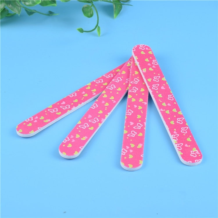 100 PCS Two-Sided Printed Sandpaper Nail File Buffers Polisher for Fingernails and Toenails
