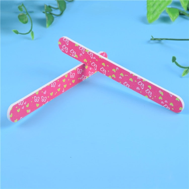 100 PCS Two-Sided Printed Sandpaper Nail File Buffers Polisher for Fingernails and Toenails