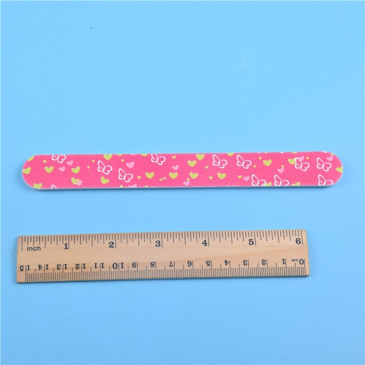 100 PCS Two-Sided Printed Sandpaper Nail File Buffers Polisher for Fingernails and Toenails