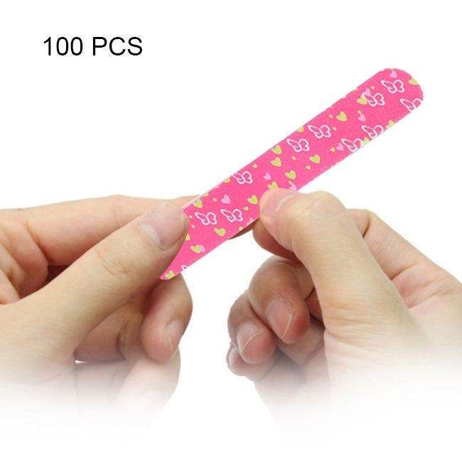 100 PCS Two-Sided Printed Sandpaper Nail File Buffers Polisher for Fingernails and Toenails