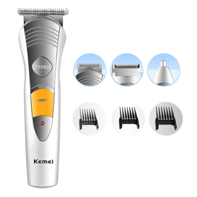 KM-580A 7 in 1 Rechargeable Home Use Professional Personal Care Set, EU Plug(Silver)