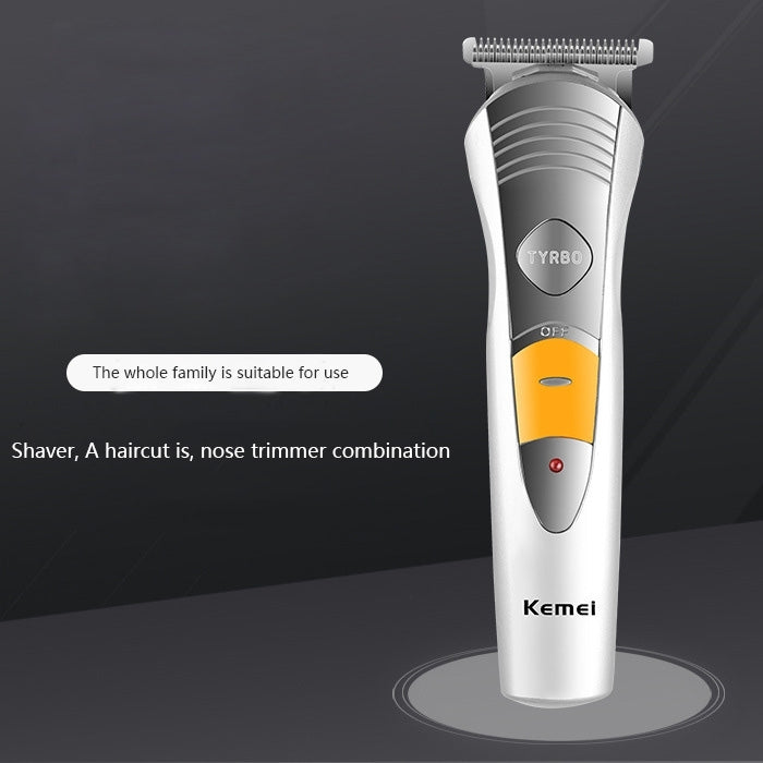 KM-580A 7 in 1 Rechargeable Home Use Professional Personal Care Set, EU Plug(Silver)