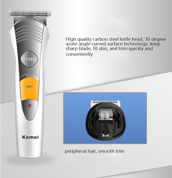 KM-580A 7 in 1 Rechargeable Home Use Professional Personal Care Set, EU Plug(Silver)