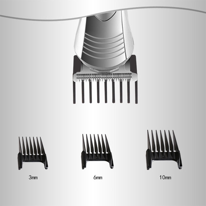KM-580A 7 in 1 Rechargeable Home Use Professional Personal Care Set, EU Plug(Silver)
