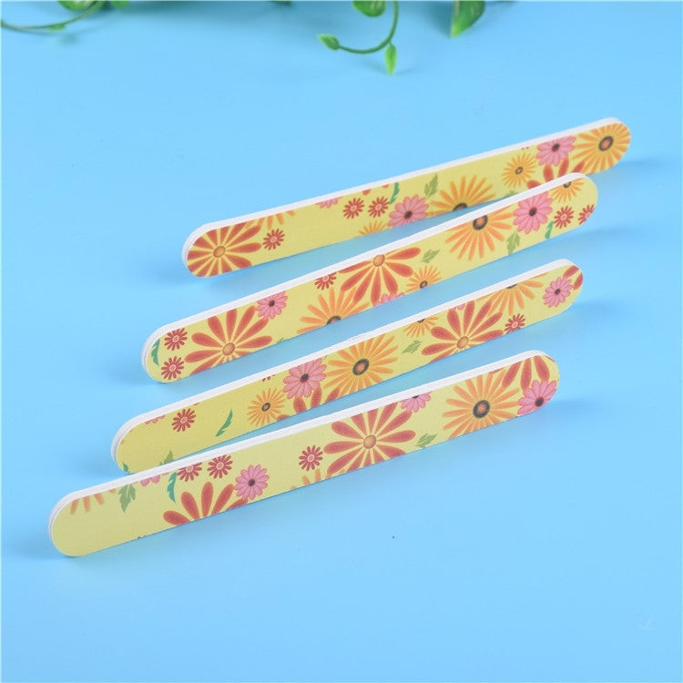 100 PCS Two-Sided Fashion Printed Sandpaper Nail File Buffers Polisher for Fingernails and Toenails