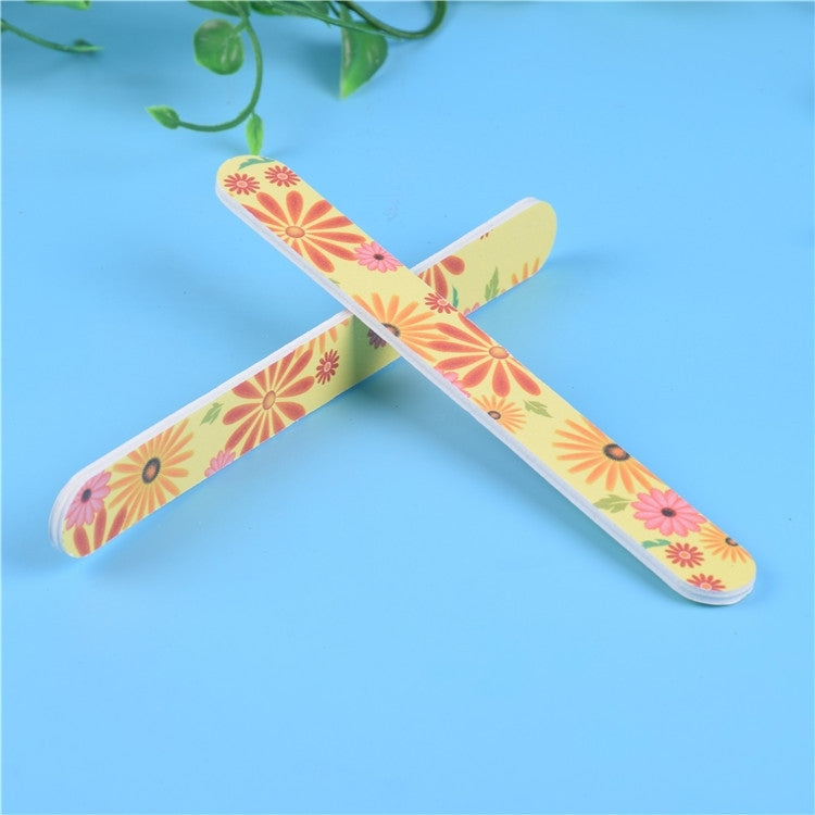 100 PCS Two-Sided Fashion Printed Sandpaper Nail File Buffers Polisher for Fingernails and Toenails