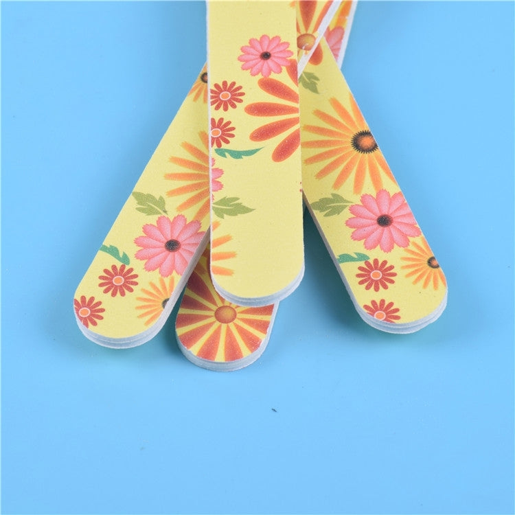 100 PCS Two-Sided Fashion Printed Sandpaper Nail File Buffers Polisher for Fingernails and Toenails