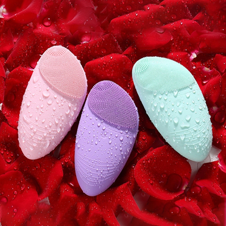 Electric Silica Gel Facial Cleaner Pore Cleaner Facial Cleansing Brush Beauty Massager, Random Colors Delivery