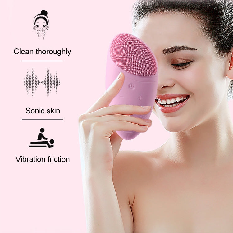 Electric Silica Gel Facial Cleaner Pore Cleaner Facial Cleansing Brush Beauty Massager, Random Colors Delivery