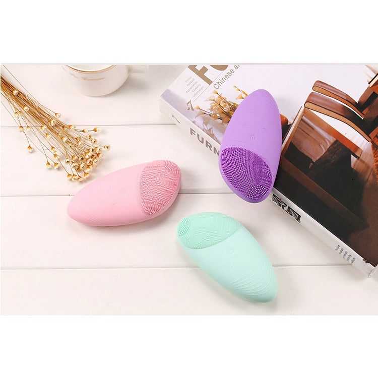 Electric Silica Gel Facial Cleaner Pore Cleaner Facial Cleansing Brush Beauty Massager, Random Colors Delivery