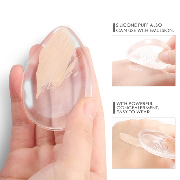 Quadrangle Shaped Great Beauty Facial Makeup Transparent Silicone Smooth Powder Cream Puff