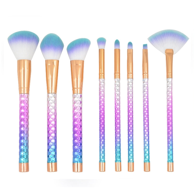 8 in 1 Honeycomb Handle Multi-functional Makeup Brush,