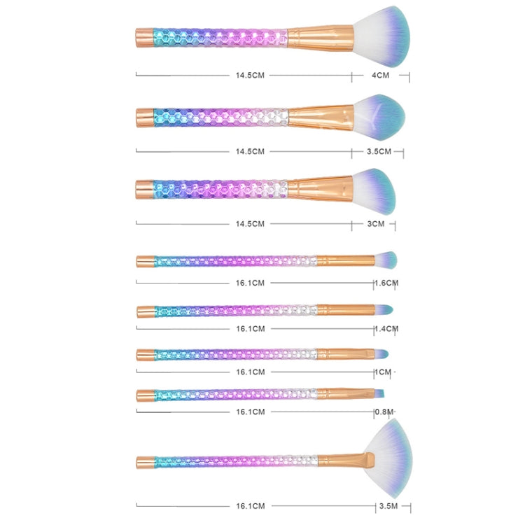 8 in 1 Honeycomb Handle Multi-functional Makeup Brush,