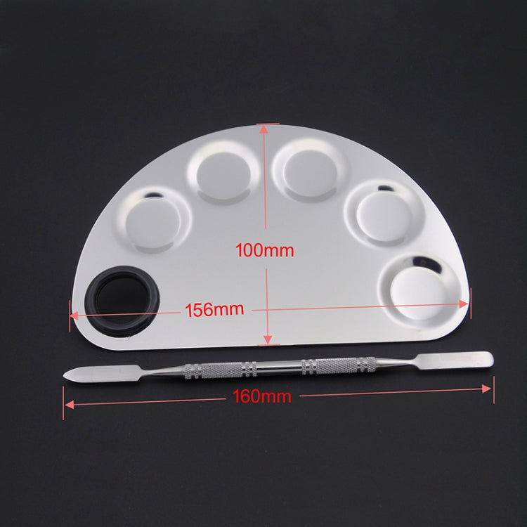 Make-up Semicircle Stainless Steel Palette 156x100mm