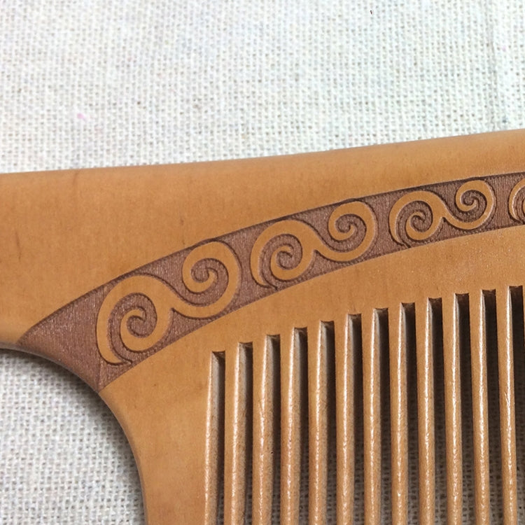Phoenix Texture Peach Wood Double-sided Carving Comb Anti-static Massage Comb + Gift Box, Gift Box Colors Are Random
