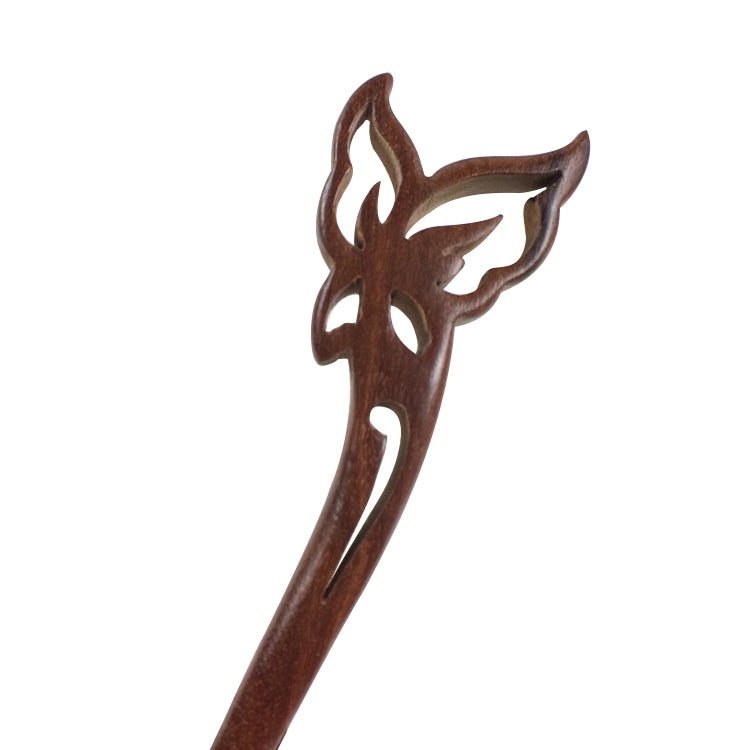 Classical Sandalwood Hairpin Hair Accessories-Huadie + Gift Box, Gift Box Colors Are Random (Red)