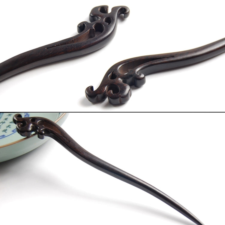 Classical Sandalwood Hairpin Hair Accessories-Wave + Gift Box, Gift Box Colors Are Random (Red)
