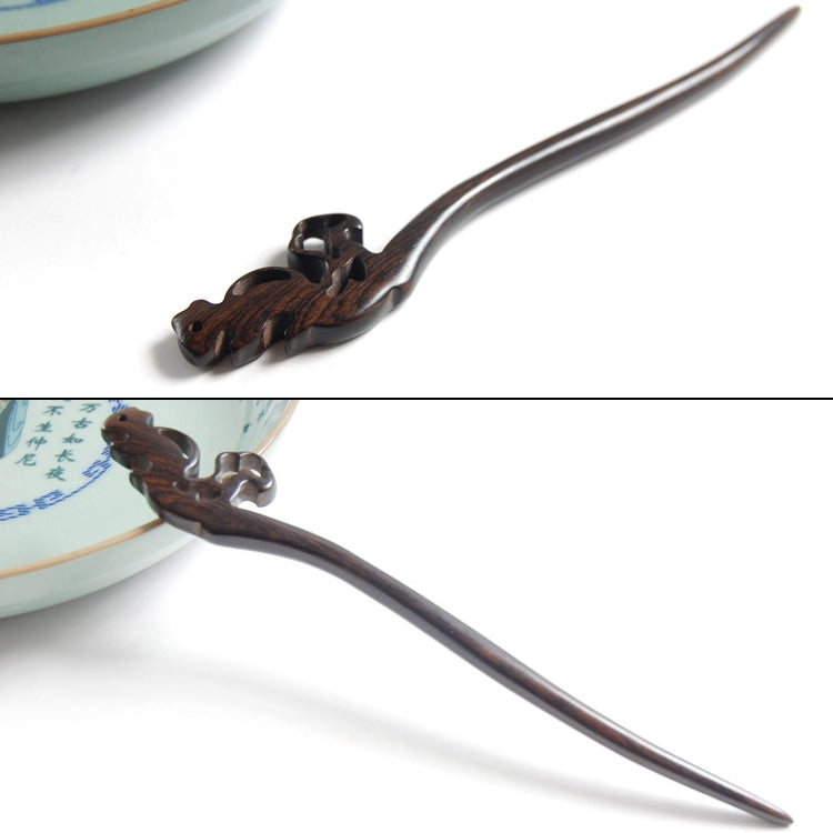 Classical Sandalwood Hairpin Ancient Style Headdress-Squirrel + Gift Box, Gift Box Colors Are Random (Red)