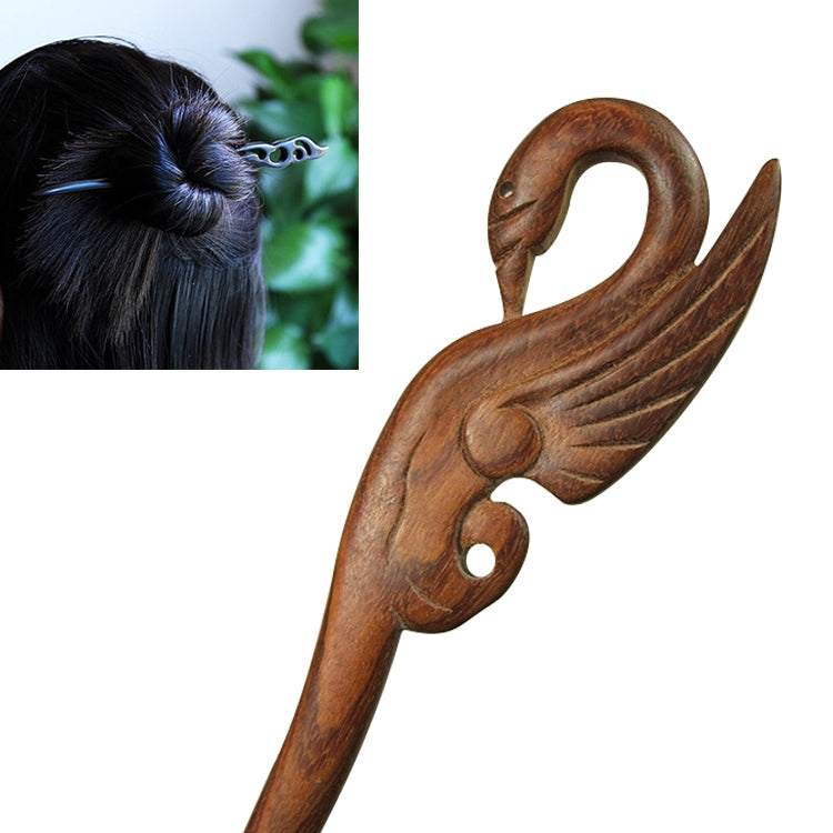 Classical Sandalwood Hairpin Ancient Style Headdress-Xiang Ge + Gift Box, Gift Box Colors Are Random (Red)