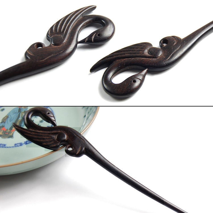 Classical Sandalwood Hairpin Ancient Style Headdress-Xiang Ge + Gift Box, Gift Box Colors Are Random (Red)