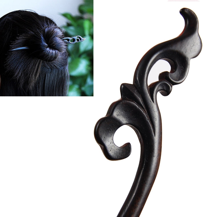 Classical Sandalwood Hairpin, Vintage Pan Hair Antique Ornament-Narcissus + Gift Box, Gift Box Colors Are Random (Black)