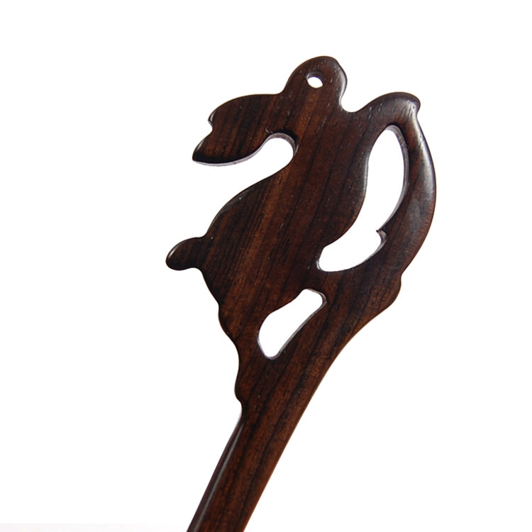 Classical Sandalwood Hairpin Ancient Style Jewelry-Jade Rabbit + Gift Box, Gift Box Colors Are Random