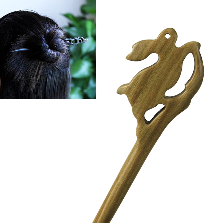 Classical Sandalwood Hairpin Ancient Style Jewelry-Jade Rabbit + Gift Box, Gift Box Colors Are Random