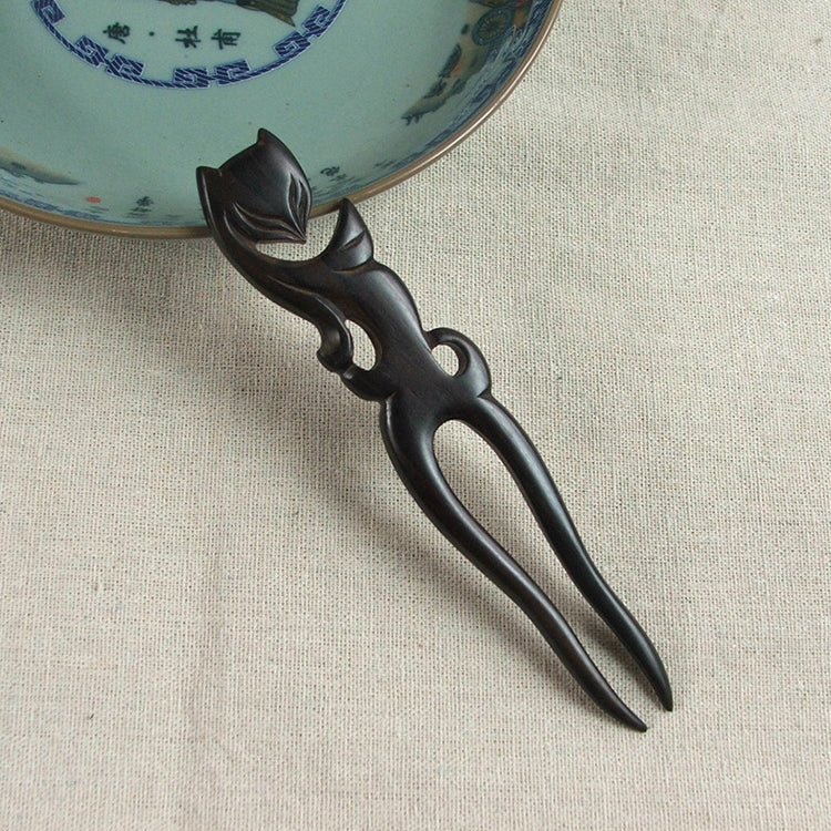 Ancient Ebony Hairpin Headdress-Fox Fairy + Gift Box, Gift Box Colors Are Random
