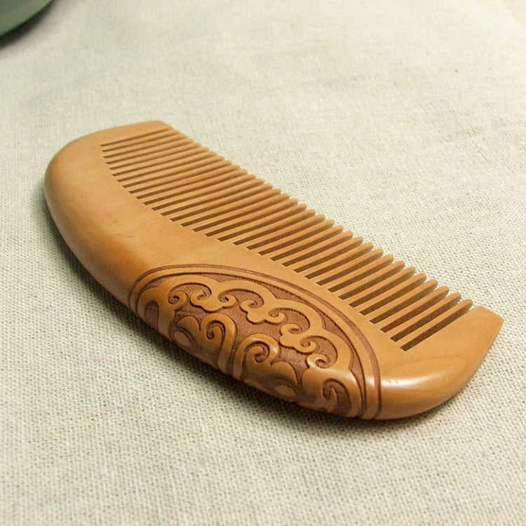 Ancient Rhyme Double-sided Carved Massage Comb Anti-static Mahogany Comb + Gift Box, Gift Box Colors Are Random