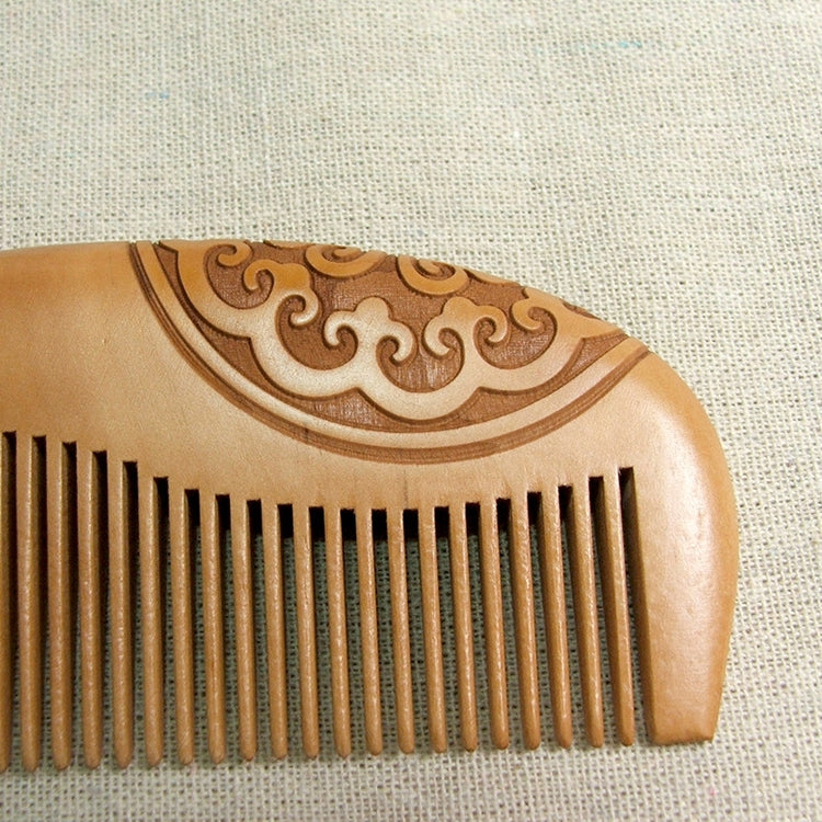 Ancient Rhyme Double-sided Carved Massage Comb Anti-static Mahogany Comb + Gift Box, Gift Box Colors Are Random