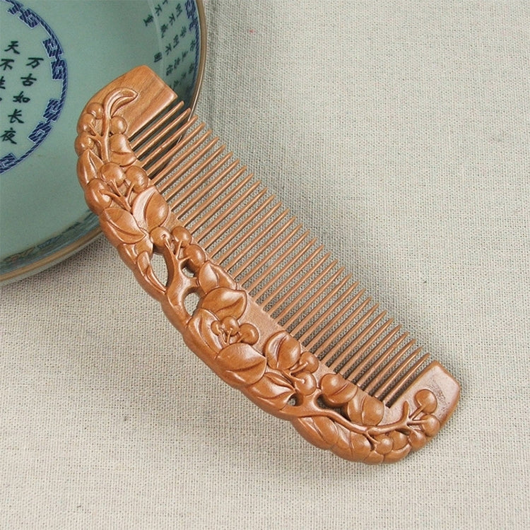 Ingenious Carved Anti-static Massage Mahogany Comb + Gift Box, Gift Box Colors Are Random