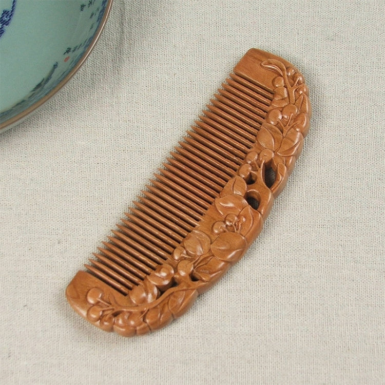Ingenious Carved Anti-static Massage Mahogany Comb + Gift Box, Gift Box Colors Are Random