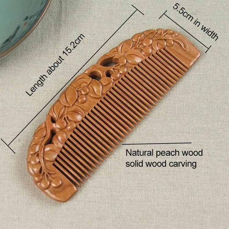 Ingenious Carved Anti-static Massage Mahogany Comb + Gift Box, Gift Box Colors Are Random