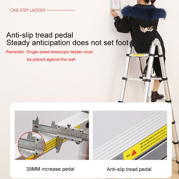 Multifunctional Thickened Aluminum Alloy Single-sided Telescopic Ladder, Size: 1.4m