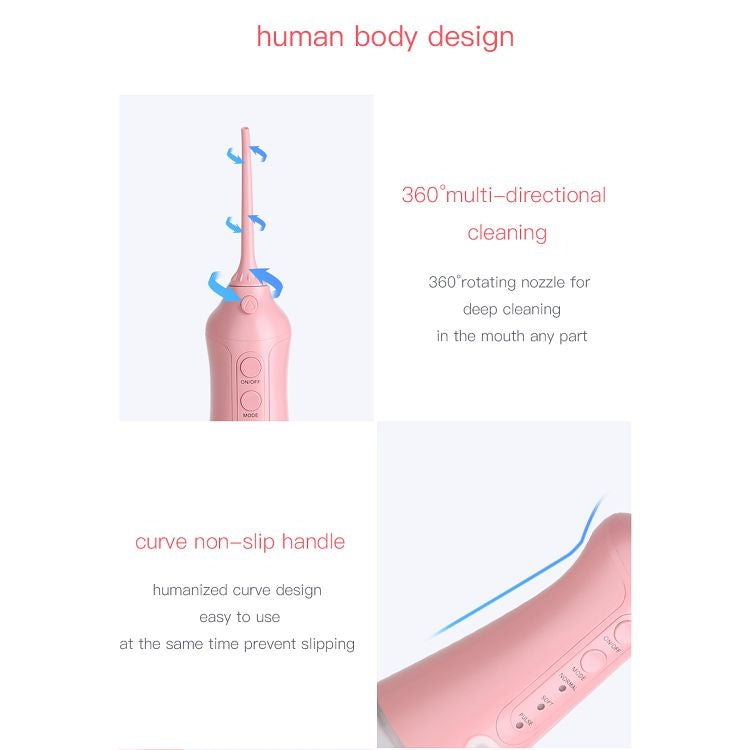 Portable Water Flosser Teeth Cleaner IPX8 Waterproof Electric Oral Irrigator, Capacity: 300ml