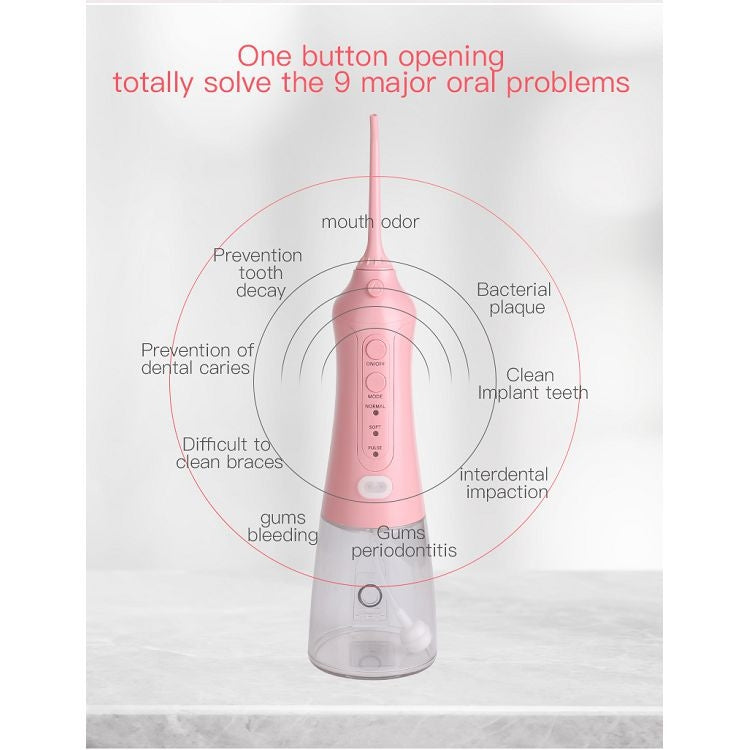 Portable Water Flosser Teeth Cleaner IPX8 Waterproof Electric Oral Irrigator, Capacity: 300ml