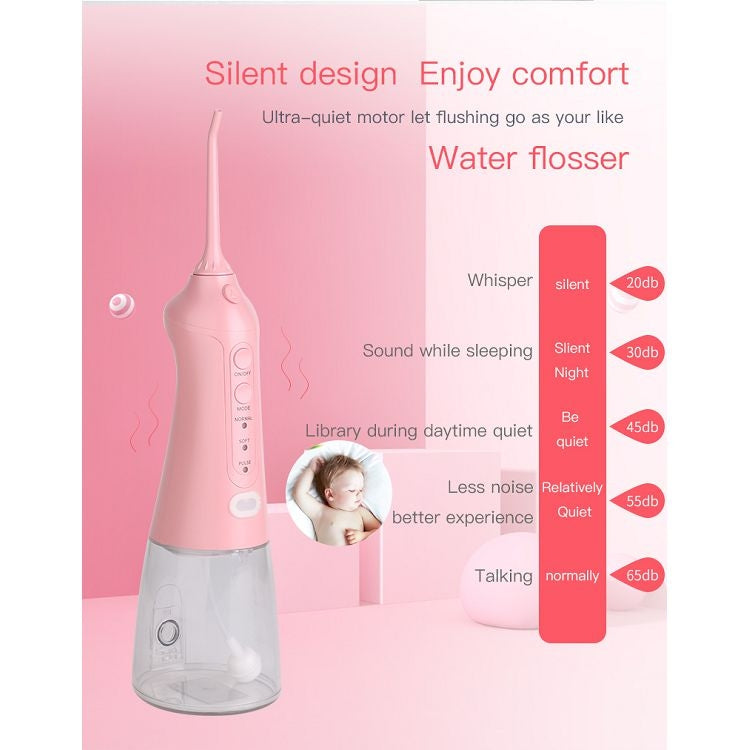 Portable Water Flosser Teeth Cleaner IPX8 Waterproof Electric Oral Irrigator, Capacity: 300ml