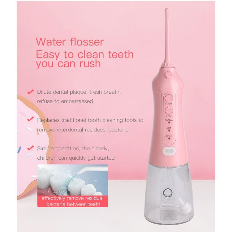 Portable Water Flosser Teeth Cleaner IPX8 Waterproof Electric Oral Irrigator, Capacity: 300ml