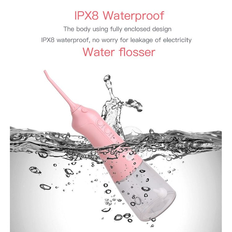 Portable Water Flosser Teeth Cleaner IPX8 Waterproof Electric Oral Irrigator, Capacity: 300ml