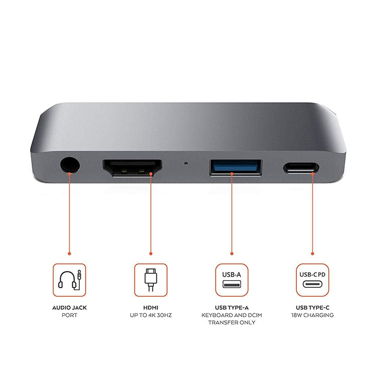 HW-TC29 4 In 1 Type-C / USB-C Multifunctional Extension HUB Adapter iPad Pro Hub