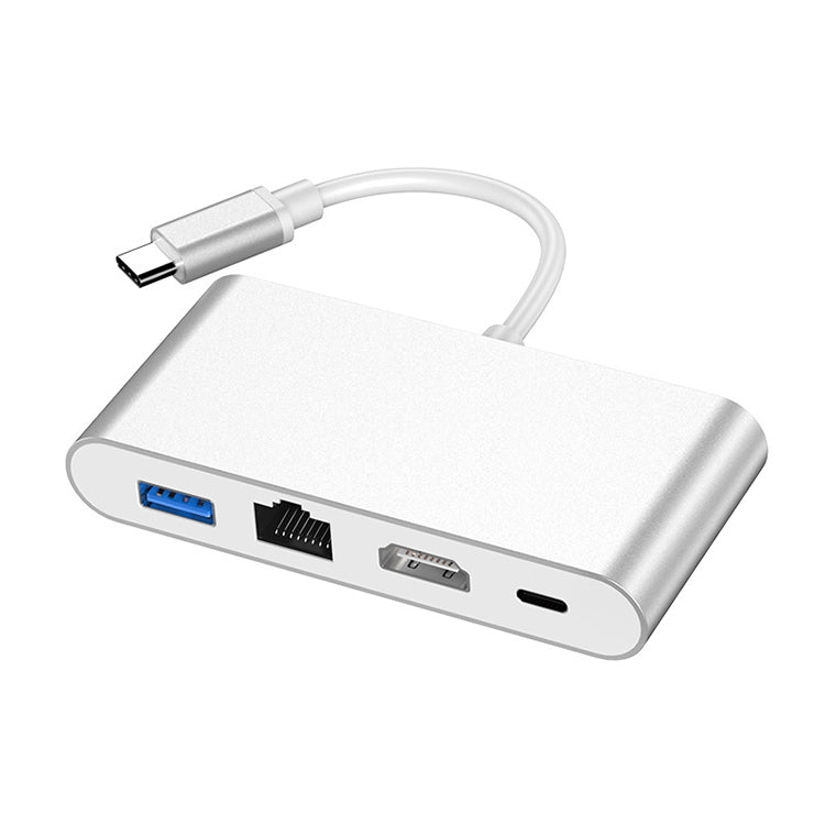 HW-TC42 4 In 1 Type-C / USB-C Multifunctional Extension HUB Adapter