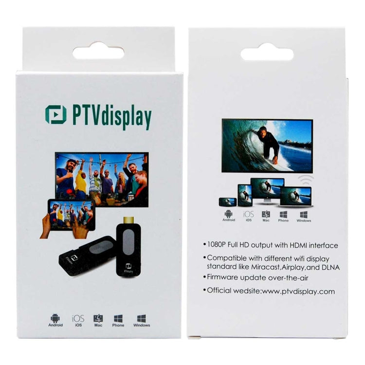 PTVdisplay AnyCast-DA02 Wireless WiFi TV Stick Miracast Airplay DLNA Mirror Screen to TV HDMI Dongle for iPhone Samsung Android