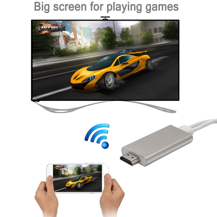 CA01-F USB 2.0 Male + USB 2.0 Female to HDMI 1.4 HDTV AV Adapter Cable for iPhone / iPad, Support iOS 8.0-10.0(Gold)