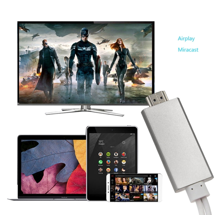 CA01-F USB 2.0 Male + USB 2.0 Female to HDMI 1.4 HDTV AV Adapter Cable for iPhone / iPad, Support iOS 8.0-10.0(Gold)