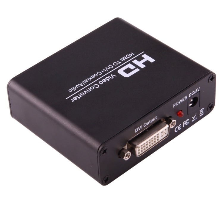 NEWKENG X5 HDMI to DVI with Audio 3.5mm Coaxial Output Video Converter, US Plug