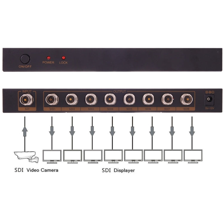 NEWKENG 918 SD-SDI / HD-SDI / 3G-SDI 1X8 Splitter Video Adapter