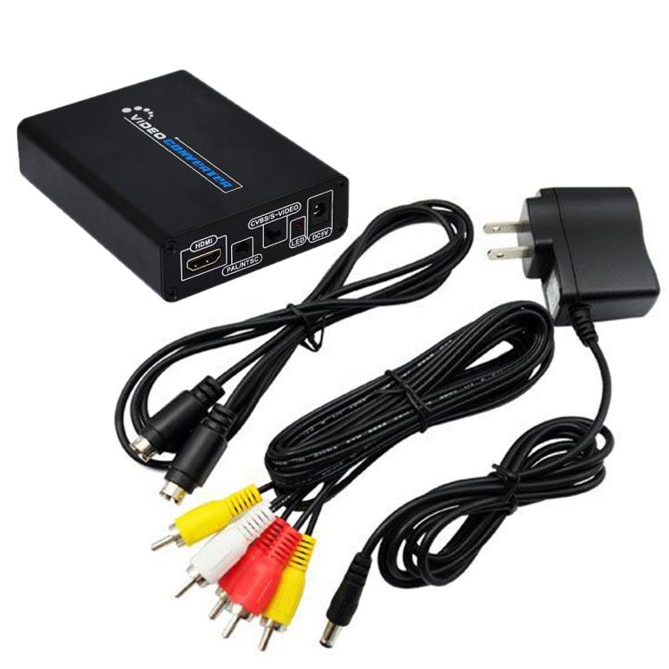 HDMI to Composite / AV S-Video Converter RCA CVBS/L/R Video Converter Adapter, UK Plug