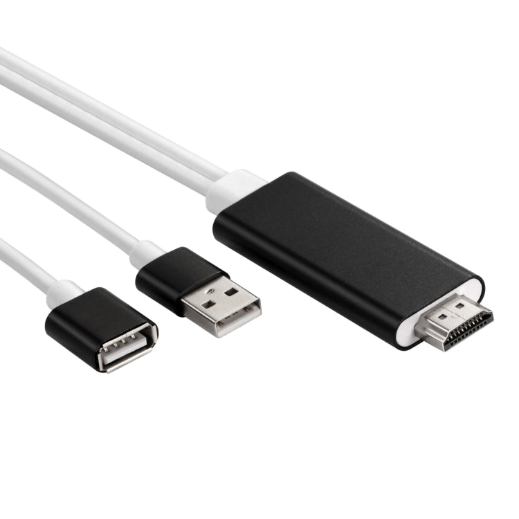 S8 USB 2.0 Male + USB 2.0 Female to HDMI 1.4 HDTV AV Adapter Cable, For iPhone / iPad / Galaxy / Huawei / Xiaomi / LG / HTC / Meizu and Other Smart Phones